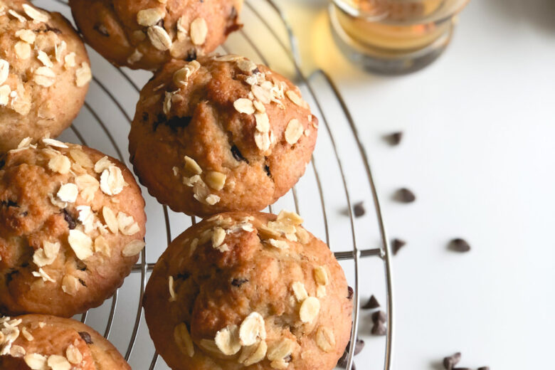 Muffin alla banana con rum e cioccolato